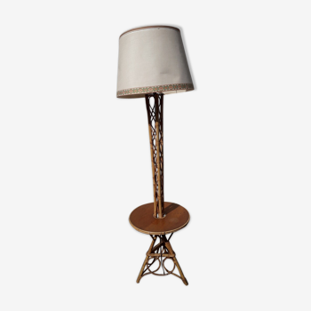 Lampadaire en rotin design 60's