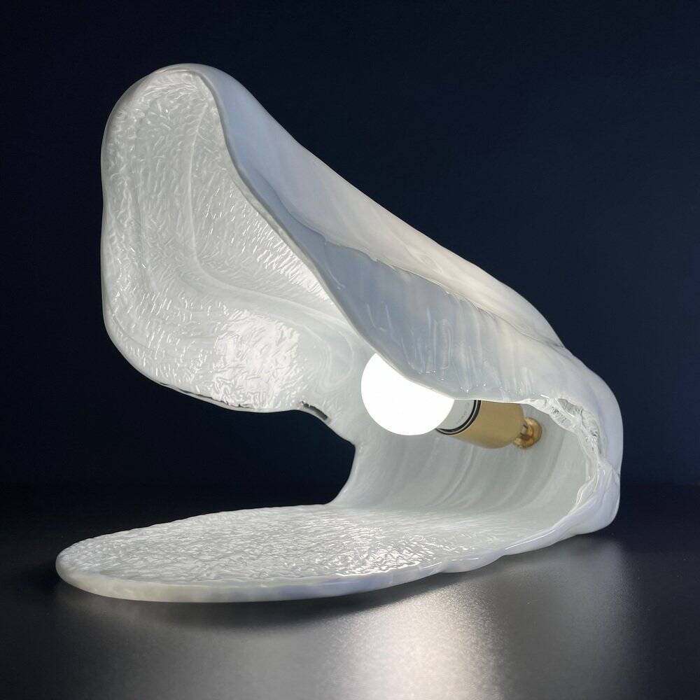 Oyster Murano table lamps by La Murrina, Italy, 1970s, set of 2