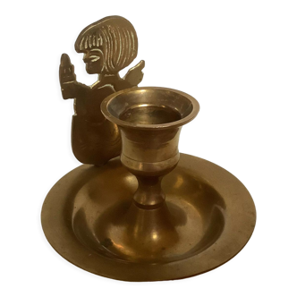 Brass angel candle holder