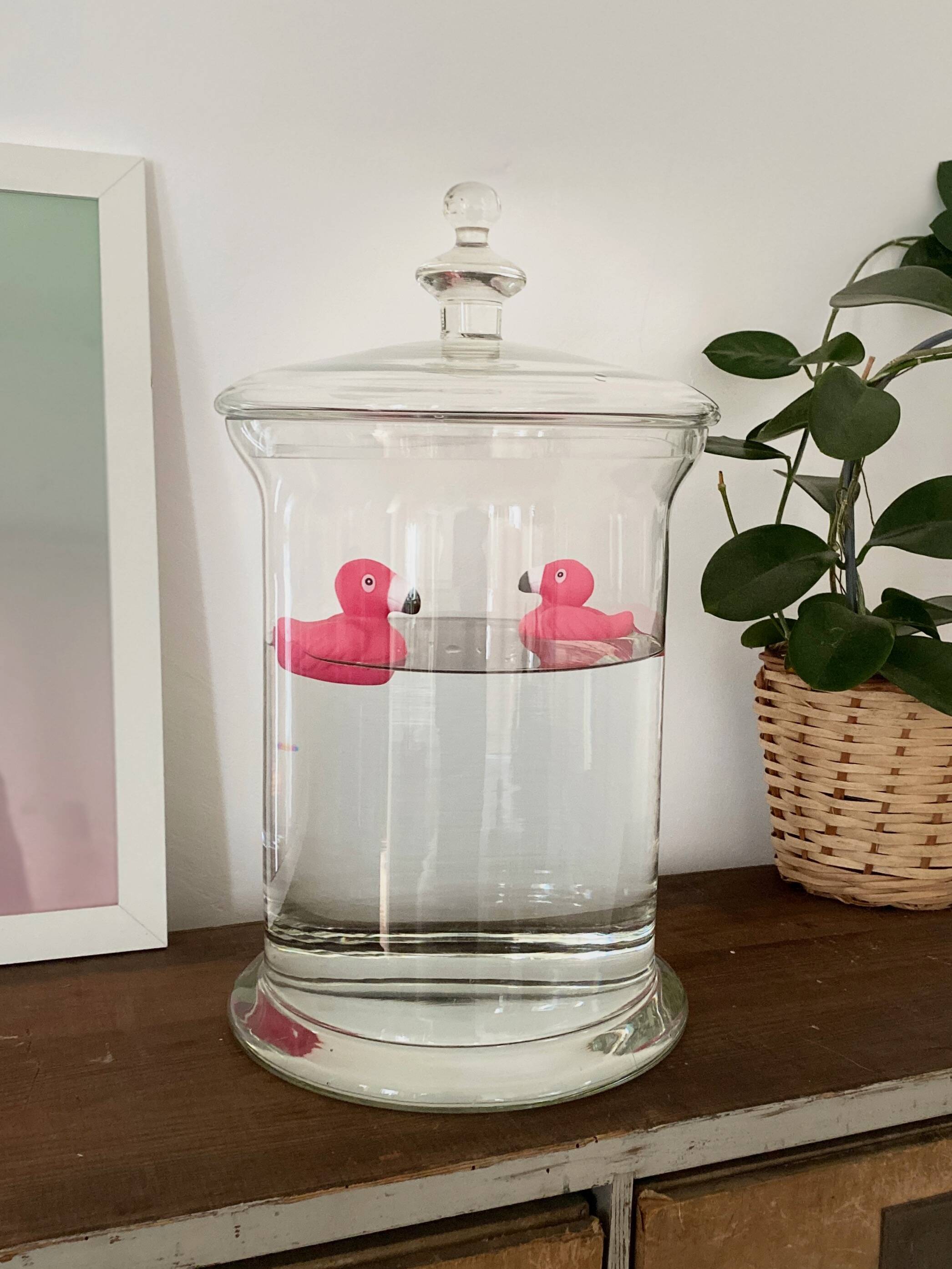 Candy box, pharmacy pot, pot with vintage glass lid Diameter 22.5 cm