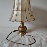 Mother-of-pearl brass pagoda lamp