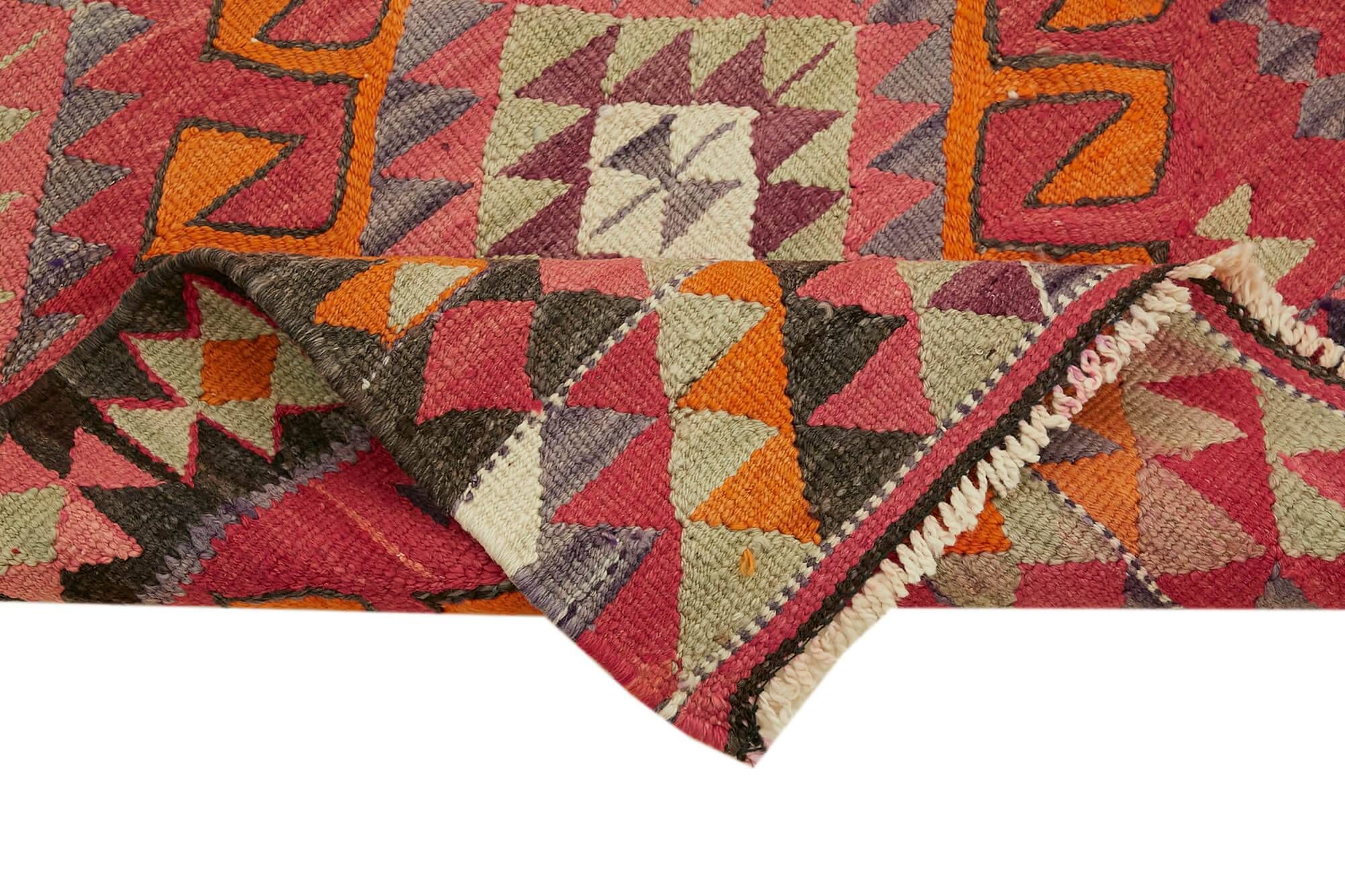 Turkish Handwoven Vintage Herki Kilim 100 cm x 345 cm
