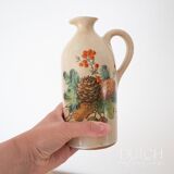 Vintage Ceramic Jug Vase With Autumnal Painting, Fall & Thanksgiving