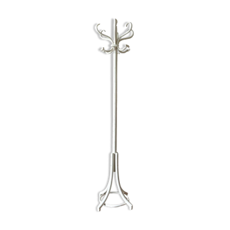 Porte-manteau perroquet 6 patères en hêtre cintré blanc