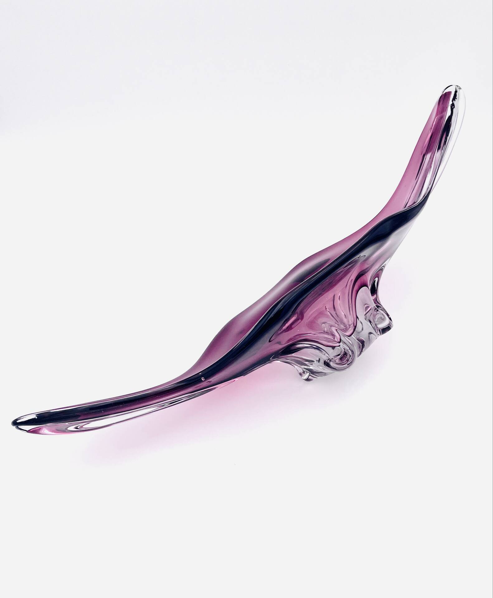 Coupe XXL Formia Murano Verre Soufflé Violet Mid-Century 62cm