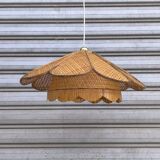 Vintage wicker flower pendant light