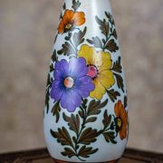 Vase en céramique à motifs floraux, années 1950