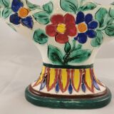 Floral ceramic candlestick, Cerart Monaco, Vintage
