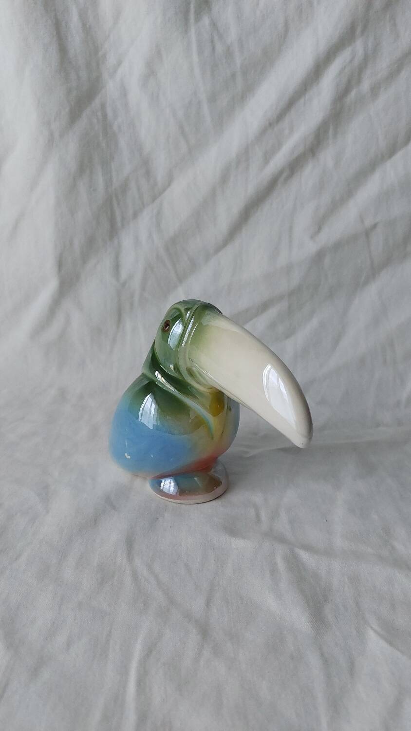 Ceramic Toucan Pastel Iridescent Enamel Decoration