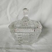 Cut glass sugar bowl