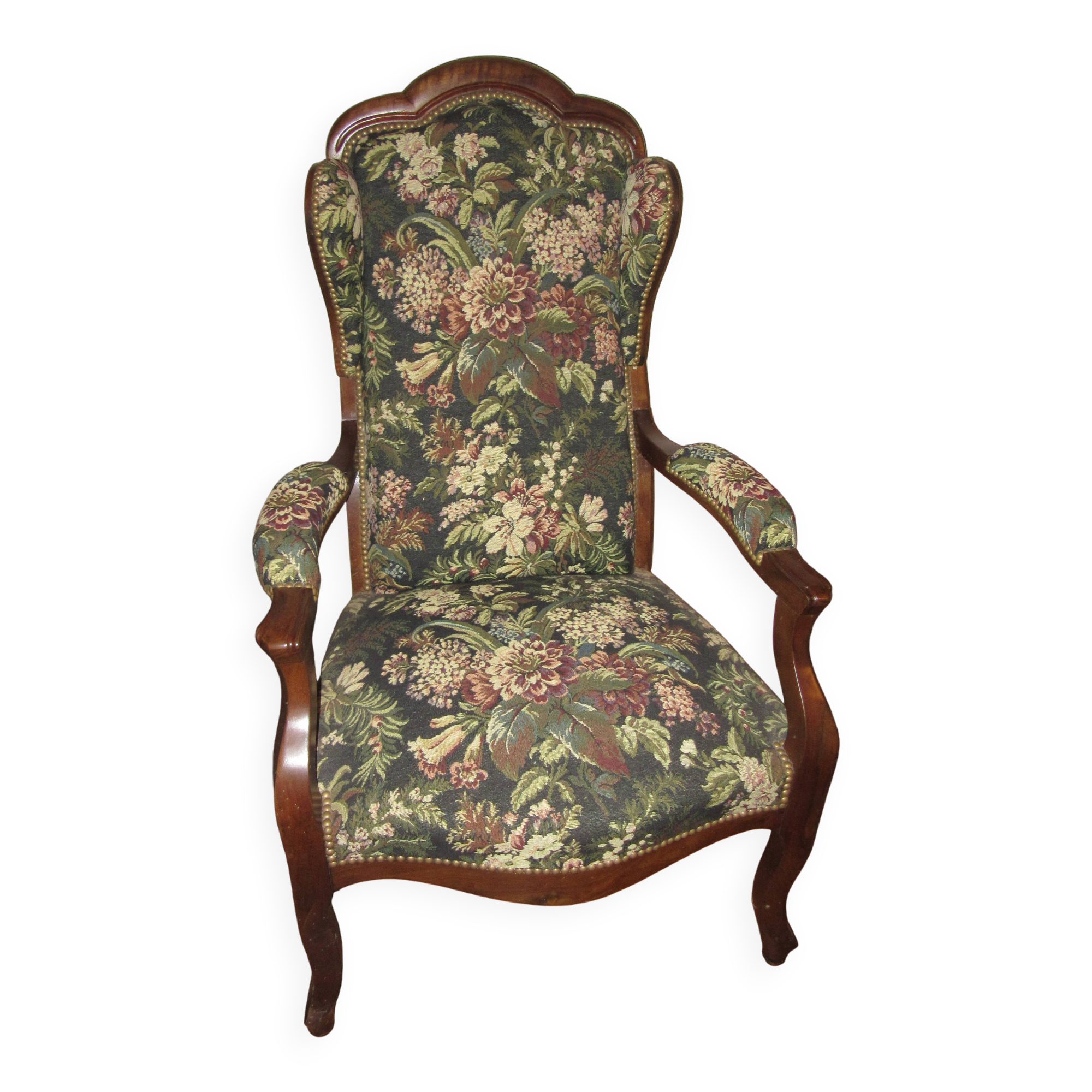 Two Voltaire armchairs