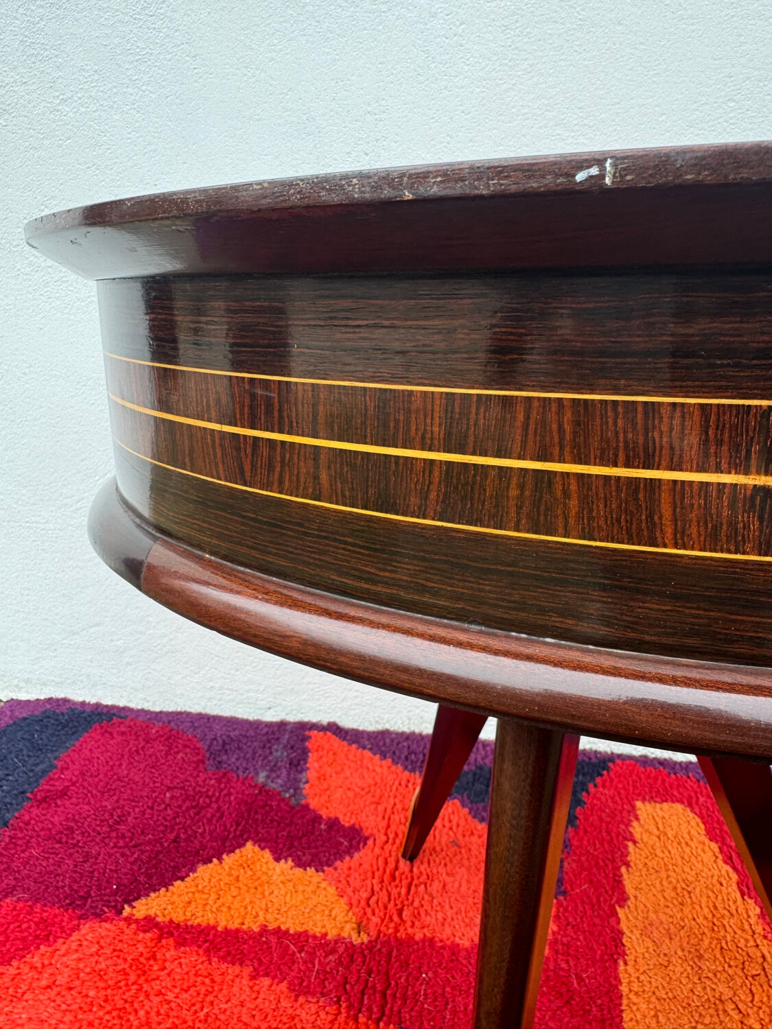 1950s half-moon tripod bedside table