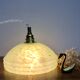 Suspension abat-jour vintage en verre de Clichy vert