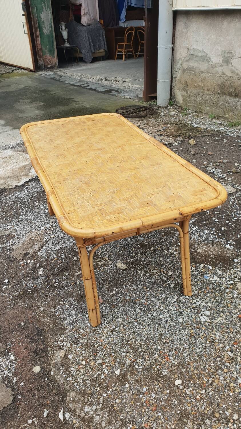 1970s rattan dining table