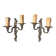 Pair of wall lights, classic style, LouisXV, gold metal, bronze or brass, candle holder effect