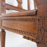 Banc de style néoclassique sculpté de lyres sur le dossier - 20e siècle