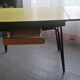 Ensemble vintage en formica jaune : table + 4 chaises+ 1 tabouret 1960/70