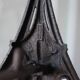 Art Nouveau pair of andirons in cast iron in the style of Hector Guimard, decor.