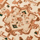 Rare Tapis Anatolien Vintage en Laine Fait Main Tons Brique & Ivoire