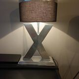 Lamp in X, cross, steel, design