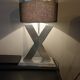 Lampe en X, croix, acier, design