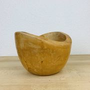 Vintage brutalist wooden cup, pocket tray
