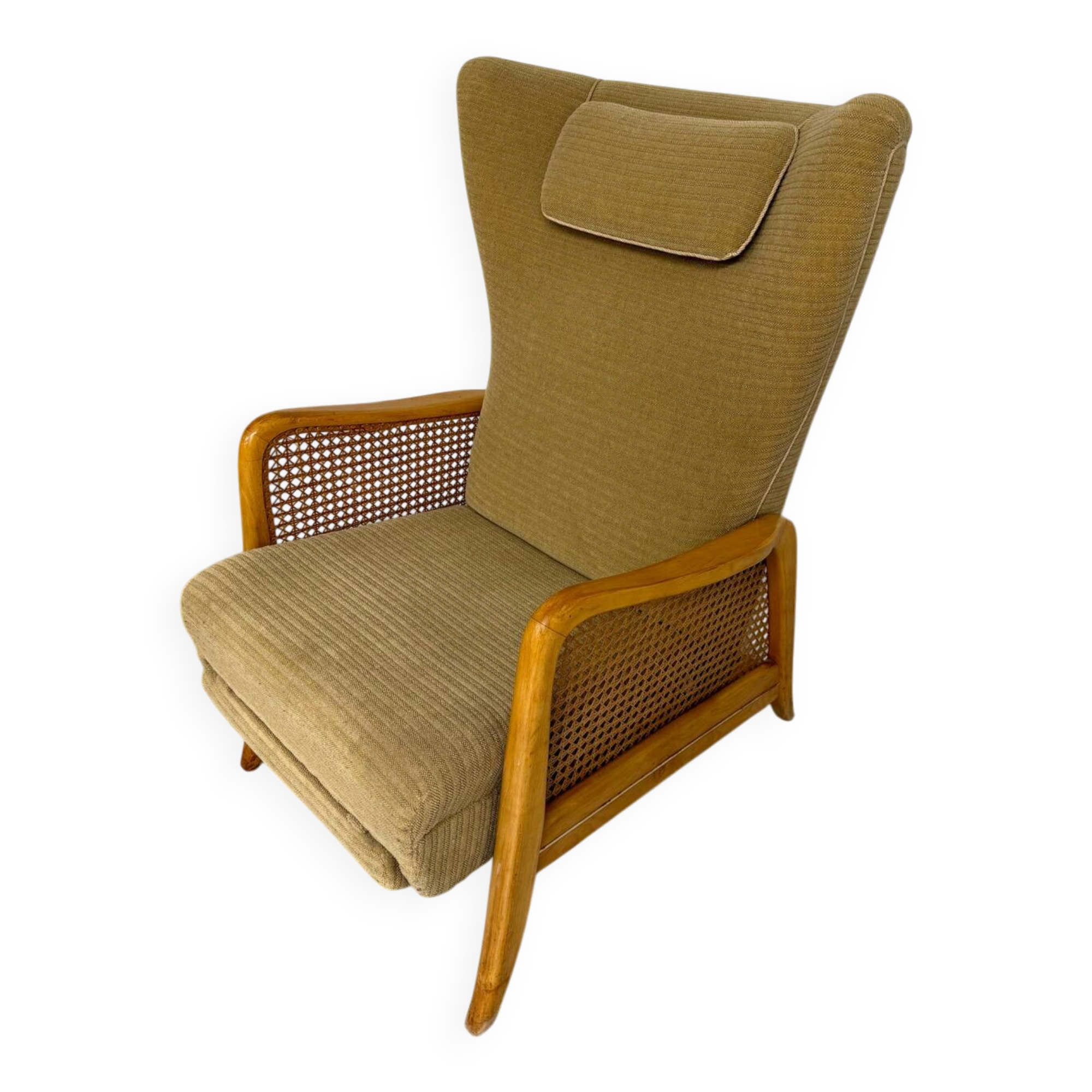 Vintage wingback recliner in Scandinavian design from the 1960s.