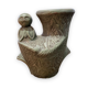 Ethnic anthropomorphic vase in patinated terracotta