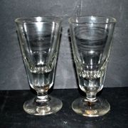 Antique Mazagran Bistro coffee glasses from 1900 in thick, cut blown glass