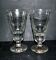 Antique Mazagran Bistro coffee glasses from 1900 in thick, cut blown glass