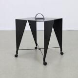 Side table on wheels Harlequin Errebi Italy, 1980s Memphis style