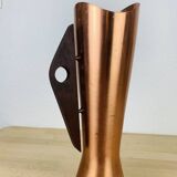 Scandinavian copper and teak vase from the 60s