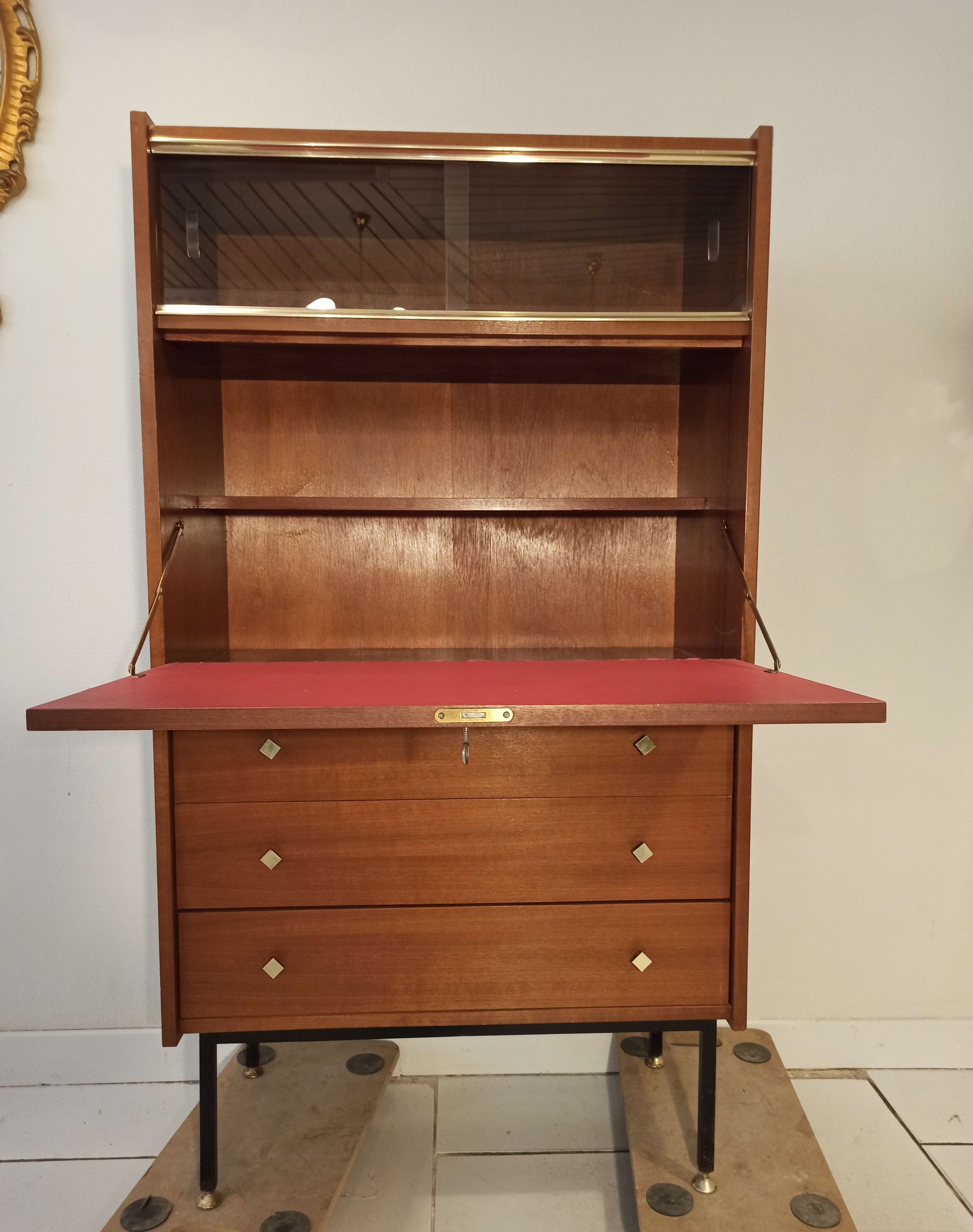 Vintage secretary display chest of drawers and desk 1960
