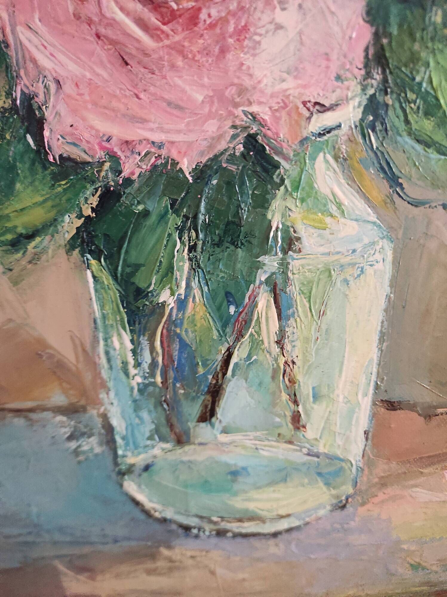 Vintage oil painting of flowers signed Jaobert