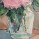 Vintage oil painting of flowers signed Jaobert