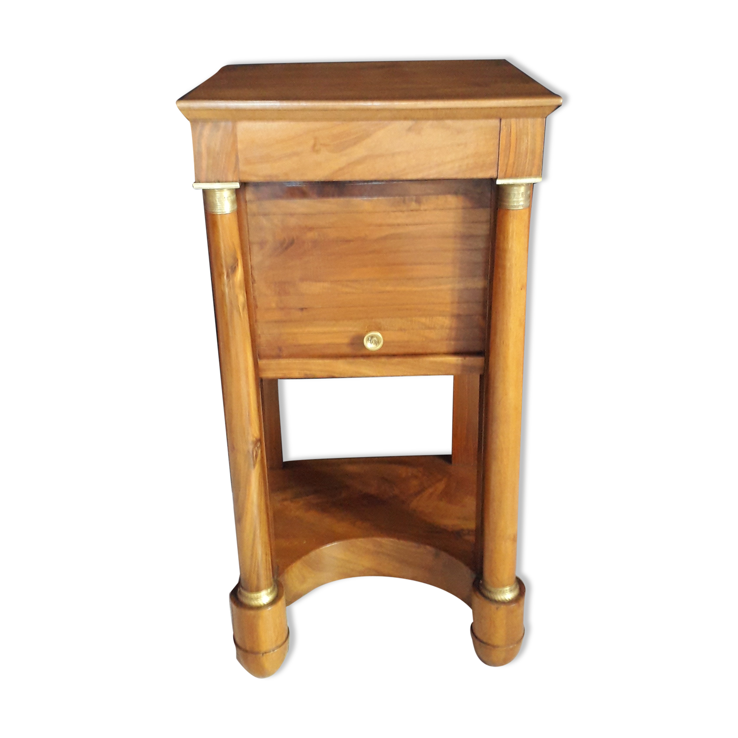 Empire period bedside table in solid walnut