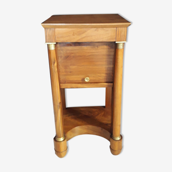 Empire period bedside table in solid walnut