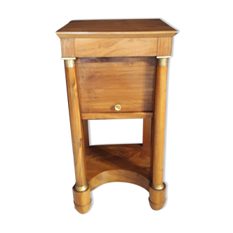 Empire period bedside table in solid walnut