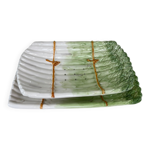 Plat à asperges en barbotine