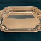 Hollow plate silver metal chamfered with net.