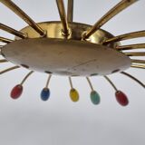 Lustre araignée en laiton XL, années 1950