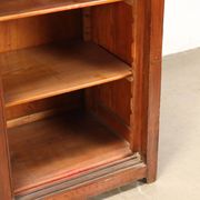 Vintage larch sideboard with sliding metal doors, Italy, 20th century
