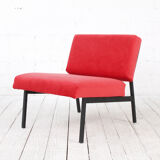 Chaise longue avec rembourrage rouge