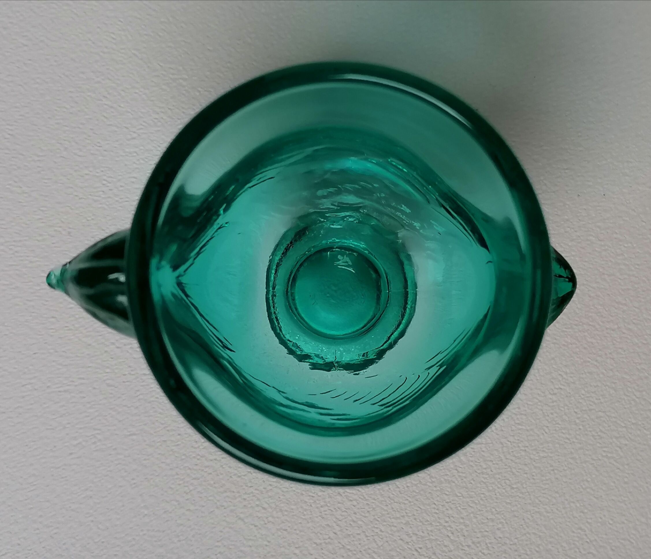 Coquetier hen glass blue green emerald