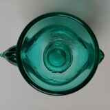 Coquetier hen glass blue green emerald
