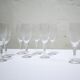 Series of 10 vintage crystal champagne flutes