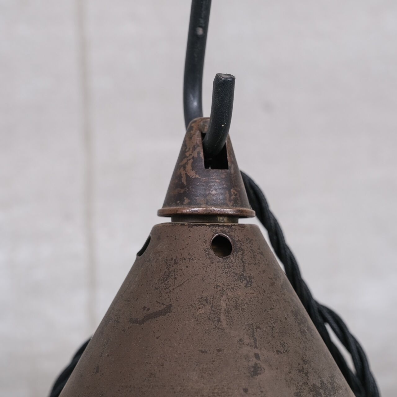 Mid-century opaline conical pendant light