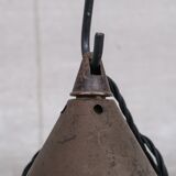 Mid-century opaline conical pendant light