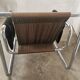Velvet and tubular metal armchair 1980