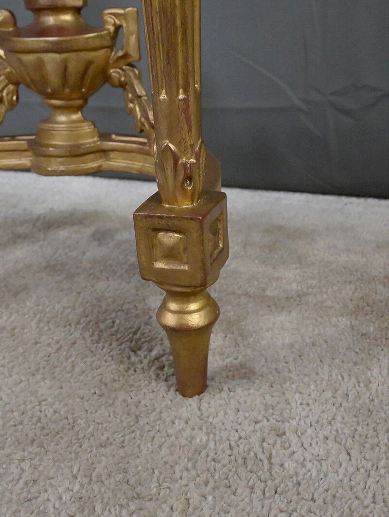 Petite console en marbre et bois doré, style Louis XVI – début XXe